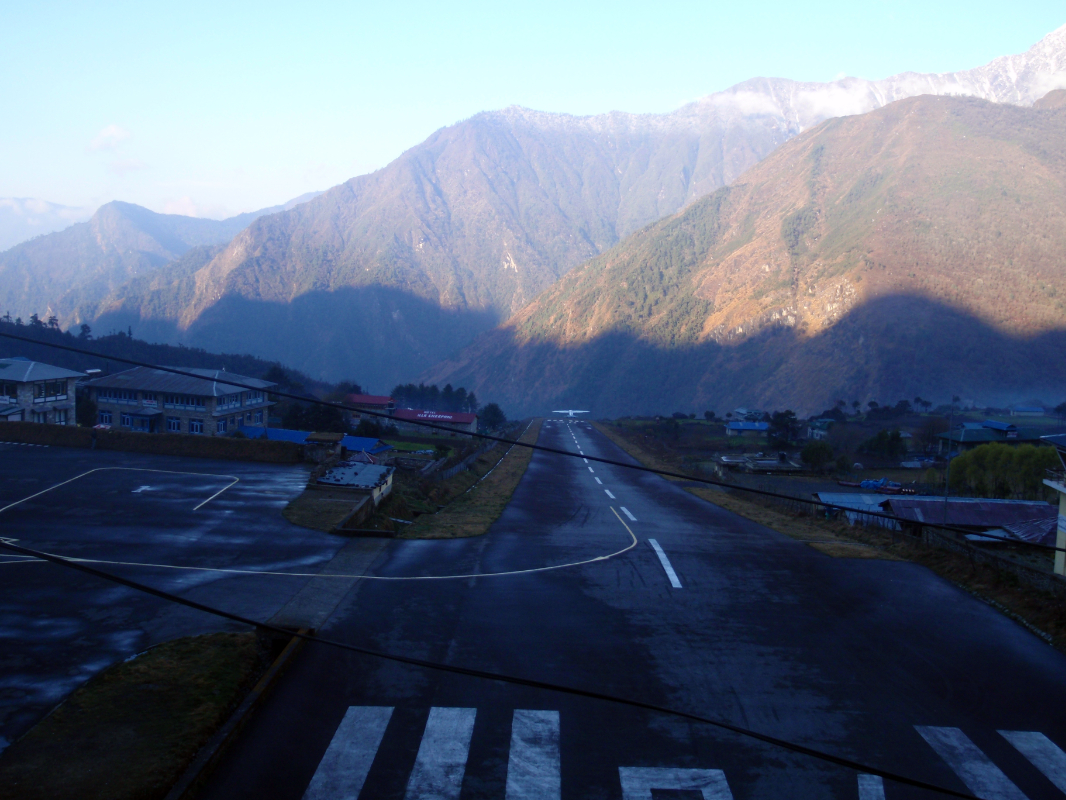 And its off the ground in Lukla